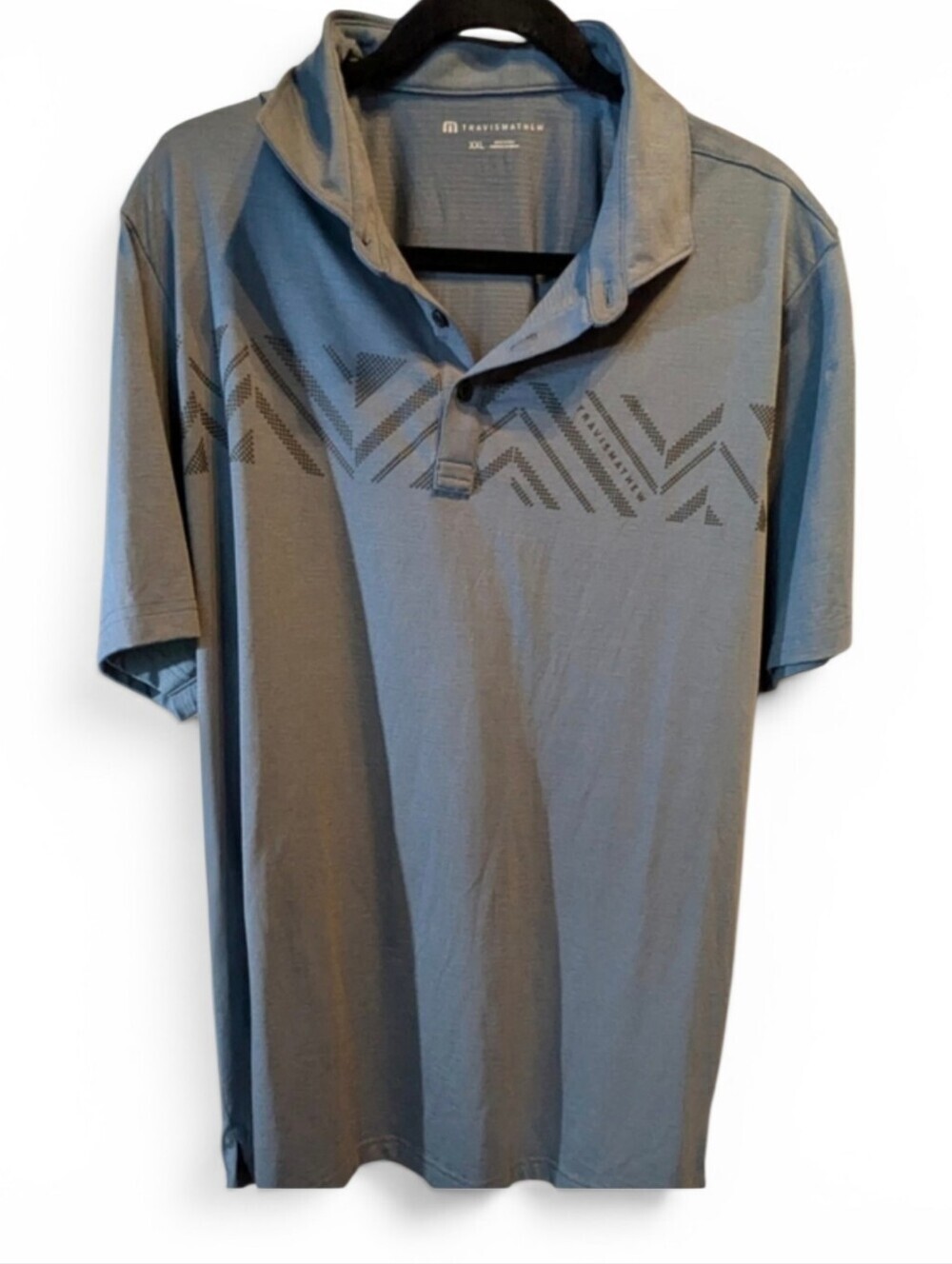 Travis Mathew Men's Short Sleeve Polo in Slate Blue (Size XXL)